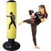 Fictory Sacco da boxe in piedi da 160 cm in PVC, sacco da boxe retrattile in piedi, arti marziali, adulti bambini, colonna gonfiabile Tumbler Punching Bag adatto per praticare karate, taekwondo, ecc (giallo)