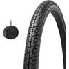 ECOVELO COPERTONE 24X1 3/8 (37-540) + CAMERA PNEUMATICO STRADALE NERO PER CARROZZINA SEDIA A ROTELLE PER DISABILI