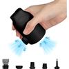 Qivine Pompa Aria Elettrica Portatile USB Ricaricabile 1800mAh, Mini Pompa Gonfiaggio e Sgonfiaggio 2 in 1, 4500Pa 350L/min con 5 Ugelli, Display Digitale da Campeggio per Materassi, Piscine