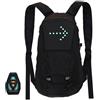 Trrymbbe Zaino in bicicletta 15 litri di sicurezza notturna luci motociclette con motocicletta LED riflettente Bike in nylon regolabile bici USB BAS di sicurezza ricaricabile per il ciclismo Riflettente