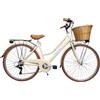 Cicli Tessari - bicicletta da donna bici da città city bike da passeggio 28'' vintage retro' cesto in vimini (nero)