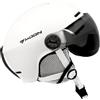 EnzoDate Casco da sci 2 in 1 staccabile antivento anti-appannamento anti-UV integrato occhiali da sci per snowboard