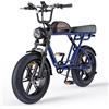 ENGWE M1 Bici Elettrica Uomo, 15.6/28.6Ah Batteria Rimovibile Fino a 170KM, Luci Dei Freni e Indicatori di Direzione, Freni Idraulici e Sospensioni Integrali (Blu, Singolo Batteria)