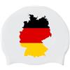 GONMFKM Cuffia Da Nuoto Unisex - Cuffia Da Nuoto Con Bandiera Della Germania Per Donne E Uomini Adulti Giovani Impermeabile In Silicone Lunga E Corta Elastica Per Spiaggia Piscina Germania Taglia Unica