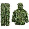 Daroplo Fiore appiccicoso foglie bioniche camuffamento tuta caccia tuta bosco mimetica universale set (B)