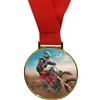 Ocadeau Medaglia Sportiva Personalizzata con Foto - Medaglia Rotonda d'oro con Stampa Personalizzata - Grande Nastro Rosso Applicato a Questa medaglia Sportiva Personalizzata