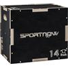 SPORTNOW Box Pliometrico 3 in 1, Plyo Box in Legno Antiscivolo 3 Altezze per Allenamento a Casa e Palestra, 40.5-35.5-30.5 cm, Nero