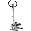 HOMCOM Stepper con Monitor LCD, Manubri Regolabili, Fitness Stepper in Acciaio e ABS, 55x53x118-128 cm, Bianco e Grigio