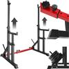 tectake® Squat Rack, Regolabile in Altezza e Larghezza, Supporti Bilanciere Superiori e Laterali con Gomma, In Acciaio, Supporti per Dischi, Cappucci Antigraffio, Home Gym, Sollevamento Pesi