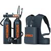 SMACO Mini Bombola Sub Piccola 2L Doppia Bombola Subacquea per Immersioni 2 x 2L Mini Scuba Tank Portatile Bombole Sub per Soccorso di Emergenza Pulizia Imbarcazioni Fonte d'Aria di Riserva S700 Max