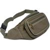 Emila Marsupio Uomo in Tela Canvas Resistente, Borsello Sportivo per Viaggio e Moto, Grande Capacità con Multi-Tasche, Borsa a Vita Casual o Monospalla da Petto, Porta Portafoglio e Chiavi Verde