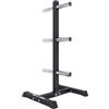 Gorilla Sports® Rastrelliera Pesi - per Dischi da 50 mm, con 6 Aste, 54,5 x 57 x 112 cm, Carico Massimo 350 kg, in Acciaio, Nero o Bianco - Supporto, Porta Pesi, Rack, Manubri, Palestra, Casa