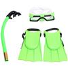 Molinter Set da snorkeling per bambini, maschera subacquea con boccaglio, pinne in silicone, per ragazzi e ragazze, attrezzatura da snorkeling (blu, dimensioni pinne:30-35)