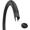 ECOVELO 1 Copertone + 1 CAMERA D'ARIA 700 x 18 / 25C (25-622) Deestone ON OFF ROAD, Corsa, Gravel Bike D839 Nero | Pneumatico Stradale In Gomma Bici