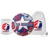 Generico Pallone con i colori della squadra di Bologna e scritta Forza Rossoblu + una tazza bianca in ceramica e sacca in nylon con stampa dei colori della tua squadra del cuore tifoso regalo