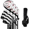 YilwnnCse Set da Golf da Uomo,Set Completo per Principianti,12 Mazze da Golf e Sacca con Carrello,Stecca in Grafite,Mano Destra