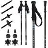 Kadva - Bastoncini Da Trekking Sajama 65-135 cm Set Di 2 - Alluminio Regolabili Telescopici Antishock Con Cinghie Puntali In Gomma E Rondelle