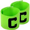 Generic 2 bracciali da capitano di calcio, fascia classica da capitano per allenamento, fascia da braccio sportiva regolabile V'elcro, fascia elastica per il braccio, divisoria per raggruppamento sezionale