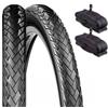 ECOVELO 2 COPERTONI 26 X 1.75 (47-559) + 2 CAMERE D'ARIA CON VALVOLA SCHRADER AMERICA NERI SLICK PNEUMATICI CITY BIKE BICI