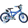 Vélo ATLAS Stitch - Bicicletta da 16, 2 freni calibrati, pneumatici gonfiabili, piastra anteriore decorativa, borraccia e portaborraccia posteriore, parafango, coperchio di protezione, 2 stabilizzatori con