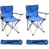 Mojawo Set di 2 sedie da pesca, da campeggio, da pesca, da registro, con portabicchieri e custodia, portata fino a 120 kg, colore: blu