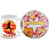 Generico Pallone con i colori della Roma calcio e scritta Forza Giallorossi + una tazza bianca in ceramica con stampa dei colori della tua squadra del cuore tifoso regalo lupa capitale