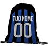 quickgadget Sacca Ginnastica GYMBACK sport per tifoso interista - sacchetto sportivo calcio Fashion Borsa, Piscina, Zaino,portascarpe Scuola per Ragazze Donne Bambini, personalizzato con nome e numero