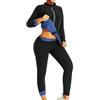 Weyot Tuta Sauna Dimagrante Donna, Tuta per Sudare Donna Dimagrire - Sauna Giacca + Pantaloni, Sauna Suit Donna Sportivo Effetto Sauna per Palestra Jogging Running,M,Blue