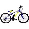 Cicli Tessari - bicicletta bambino bici 24'' mtb mountain bike per eta' 8,9,10,11 anni (nero/rosso)