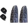 CSM 2 COPERTONI Nero per Bici Bicicletta 14 x 1.75 + 2 CAMERE d'Aria COMPATIBILI