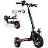 PLAYBIK Monopattino Elettrico per Adulti, Autonomia 45-55 km, Pneumatici da 11'' Fuoristrada, Doppia Sospensione, Freni a Disco Anteriori Posteriori, Pendenza 15%, IPX5, Manubrio di Altezza Regolabile