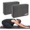 Molti Blocco yoga in sughero naturale e schiuma, 23 x 15 x 7,5 cm, blocchi per asana yoga, meditazione, pilates, fitness, spagat, 2 pezzi (nero, schiuma)