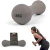 Phoenix Fitness RY927 Peso con manubri in neoprene per la casa e la palestra Esercizio di fitness Allenamento per braccia e mani, singolo, 1,5 kg, Grigio