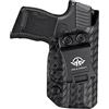 PoLe.Craft Sig P365 Fondine, P365 Fondine Carbon Fiber Kydex IWB Custom Fit: Sig Sauer P365 / P365 SAS Pistol - Cintura Interna Nascosta Il Trasporto - Adj. Ritenzione di cant - Copertura Mag bottone - Ingresso allargato - Nessuna usura, nessun jitter