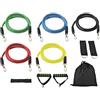 Generico Elastici Fitness di Resistenza 5 Bande Elastiche da Pilates Elastico Fitness Set Fasce di Resistenza Estensori Pettorali Uomo 150 LB per Yoga Pilates set da 11 Pezzi