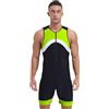 TTAO Costume da bagno sportivo da uomo, senza maniche, con cerniera, a contrasto, costume da surf, Colore: rosso, M