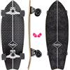 Mindless Surf Skate Fish Tail Skateboard, Adulti Unisex, Nero, 29,5'' x 9,75''