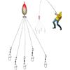 Generic Kit da persico - Attrezzatura da Group Attack Lure 5 braccia, ombrello per pesce persico, esca da con occhio di pesce realistico, esche da, galleggianti multicanale