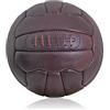 MBS Pallone da calcio FT33 in pelle marrone cucito a mano in stile retrò 18 pannelli misura 5