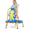 COSTWAY Mini Trampolino per Bambini, Tappetino Elastico da Esterno ed Interno con Maniglia Rivestita, Copertura Imbottita e Cuscinetti Antiscivolo, Salta Salta per Bambini 3-6 Anni (Blu)