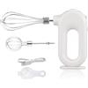 Frdhee Frullatore manuale ricaricabile senza fili, mini 4 velocità, regolabile, USB, ricaricabile, per whisk a mano, portatile, 1500 mAh, con 2 martelli per uova (bianco)
