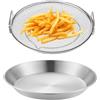 JPSDOWS Griglia di scarico 'olio per frittura, griglia di scarico 'olio per frittura - Filtro olio per frittura in acciaio inossidabile con vassoio,Contenitori per snack, server per alimenti fritti, scolapast