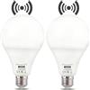 Vanpus LED Lampada con Sensore di Movimento e Crepuscolare - 15W 2700K Bianco Caldo, Diametro 95mm per Garage, Corridoi, Giardini Esterni (2 Pezzi)