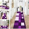 ZUZEKU Tappeto passatoia da cucina, lavabile, antiscivolo, 40 x 400 cm, colore viola e bianco, lungo per corridoio, soggiorno, camera da letto, venduto al metro, personalizzabile, colore: viola e
