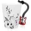 WIYETY Tazza da caffè in porcellana ceramica: tazze musicali con manico, regali per musicisti, rosso