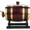 GOTOTOP Botte di quercia, 1,5 l, stile vintage, legno di quercia, invecchiamento, vino, spirito, whisky, con rubinetto per birra, whisky, rum Port