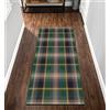 Generic Tappeto runner antiscivolo in tartan verde, lavabile, lungo, per corridoio, soggiorno, corridoio, con retro in gomma (40 x 120 cm di larghezza)