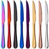 SBOMHS Do Buy - Set di 8 coltelli da bistecca colorati, in acciaio INOX