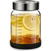 GAOUTO Bicchiere da fermentazione con coperchio, 1 l con valvola di fermentazione, contenitore Kimchi con coperchio ermetico a prova di perdite, vetro kefir per cetriolo, cetriolo per fermentazione e