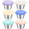 FortunateSweet 6 ciotole riutilizzabili in acciaio inox con coperchio, contenitori per snack, contenitori per alimenti, per picnic, barbecue e pranzi in ufficio, lavabili in lavastoviglie (70 ml)